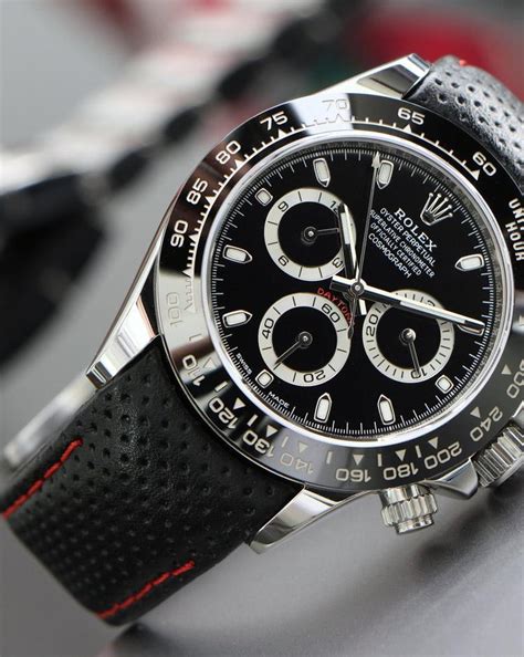 two tone rolex daytona on a leather strap|Rolex daytona curved end straps.